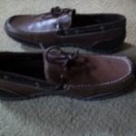 MENS BROWN LEATHER COLE HAAN NIKE AIR WATERPROOF SLIP ON LOAFERS BOAT SHOES 13