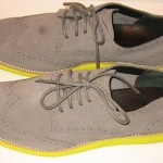 COLE HAAN LUNARGRAND WINGTIP OXFORD CHARCOAL YELLOW SUEDE SHOES 12 M $248