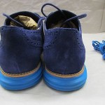 New Cole Haan LunarGrand Wing Tip Shoes, Navy Suede/Topaz,Size 8.5M, Retail $248