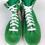 NWT DIESEL FASHION DESIGNER MEN GREEN LEATHER SUEDE HI TOP SNEAKER SHOES size 10