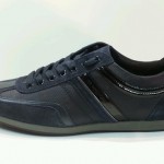 Boss Orange Hugo Boss MensSilvans LeatherSuede sneakers navy blue(50235181-401)