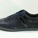 Boss Orange Hugo Boss MensSilvans LeatherSuede sneakers navy blue(50235181-401)