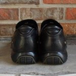 SZ 10.5 COLE HAAN NIKE AIR BLACK LEATHER LOAFERS EC