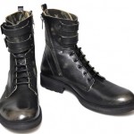 $500 NEW Diesel ELWOOD Black Leather Distressed Double Strap Buckle Boots 13