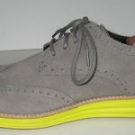 COLE HAAN LUNARGRAND WINGTIP OXFORD CHARCOAL YELLOW SUEDE SHOES 10.5 $248