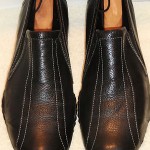 Men’s Cole Haan Black Leather w/Gray Top Stitching Comfort Slip-Ons Sz 8 1/2M