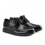 Mens Cole Haan  LunarGrand Long Wingtip Black/Black