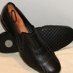 Men’s Cole Haan Black Leather w/Gray Top Stitching Comfort Slip-Ons Sz 8 1/2M
