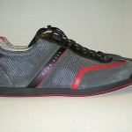 Mens Size 11 Hugo Boss Gray/Black/Red Oxford Sneakers