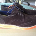 Cole Haan Lunargrand Wingtip Brown Suede Orange Lunarlon Sole MINT!!! Sz 10.5