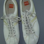 Mens Hugo Boss White Nylon Leather Sneakers 46 sz 13 M Shoes