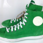 NWT DIESEL FASHION DESIGNER MEN GREEN LEATHER SUEDE HI TOP SNEAKER SHOES size 10
