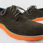 Cole Haan Nike Lunargrand Wingtip Dark Brown Orange Suede Shoes Size 8 M