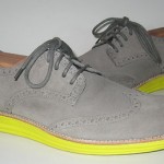 COLE HAAN LUNARGRAND WINGTIP OXFORD CHARCOAL YELLOW SUEDE SHOES 9.5 M $248