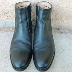 Hugo Boss Ankle Boots Black Leather Side Zipper Mens Size 8 US / 41.5 EU