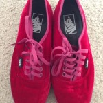 Vans Velvet Red Low Sneakers Size 8 Women