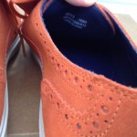 COLE HAAN BERGEN Suede Leather Wingtip Orange Lace Up 10.5 D Corporate Mens