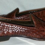 Bragano By Cole Haan Mens Cognac Colored Woven Italian Leather Loafers, Size 10M