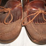Cole Haan Mens 12 M Premium Two Tone Brown Leather Loafer w/ Scallops