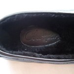 Mens COLE HAAN Zermatt Black Leather Slippers Shoes with Shearling Lining  12