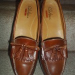 MEN COLE HAAN NIKE AIR KILTIE TASSELS CHESTNUT LEATHER LOAFERS SZ 10M