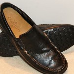 Men’s Cole Haan Black Leather w/Tan Top Stitching Comfort Slip-Ons Sz 8 1/2-9M