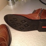 Mens Cole Haan Nike Air Brown Snake-Stamped Leather Ankle Boots Size 8 1/2