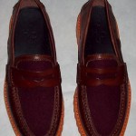 New COLE HAAN men’s oxblood upper/orange sole penny loafer size 8.5