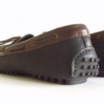 Mens COLE HAAN COUNTRY Flat Black Leather Moc Toe Driving Loafers size 9.5 D