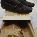 Diesel Men’s Fashion Loafers Grahl Anthracite Leather Boat Shoes sz 10.5 $160.00