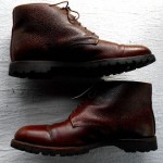 RARE! COLE HAAN 6 Hole Lace Up Ankle Boots Vibram Sole Brown Pebble Leather 9 M