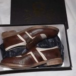 NIB MR. WOLF Canvas / Leather Wing Tip Shoes 10 – 10.5 (It. 43)  Cole Haan