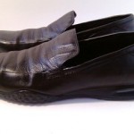 Mens Cole Haan Nike Air Shoes Size 11.5 M Black Leather Slip Ons Loafers