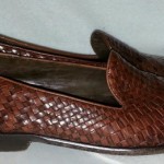 Bragano By Cole Haan Mens Cognac Colored Woven Italian Leather Loafers, Size 10M