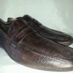 Cole Haan Embossed Croc Brown Leather Loafers Mens Shoes