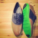 New Cole Haan LUNARGRAND Saddle WING TIP Shoes size 12 Gnge/Iris/ Green