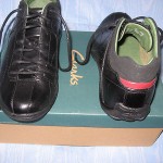 CLARKS CELICA BLACK LEATHER SHOES MEN’S 8M