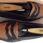 COLE HAAN  Slip-on Penny LOAFERS Two-Tone Black & Tan LEATHER Italy Mens 8 M