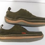 J-Shoes mens 8 vintage oxfords clarks used green suede