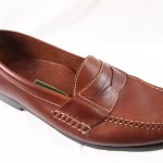 Mens shoes COLE HAAN Resort Brown tan leather slip on penny loafers size 12 D