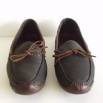 Mens COLE HAAN COUNTRY Flat Black Leather Moc Toe Driving Loafers size 9.5 D