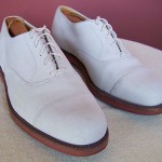 COLE HAAN Off-White Buckskin Leather Cap Toe Oxford Shoes 9 D/B NRNU