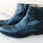 Hugo Boss Ankle Boots Black Leather Side Zipper Mens Size 8 US / 41.5 EU