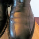 Mens sz 10 M black leather Clarks slip on casual shoes