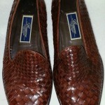 Bragano By Cole Haan Mens Cognac Colored Woven Italian Leather Loafers, Size 10M