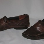 HUGO BOSS TEXTURED BROWN LEATHER PENNY LOAFERS SIZE 8