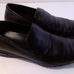 Mens Cole Haan Nike Air Shoes Size 11.5 M Black Leather Slip Ons Loafers