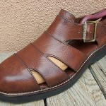 Cole Haan Mens Casual Dress Shoes Sandal Size 8.5D Brown Leather Slip On Loafers