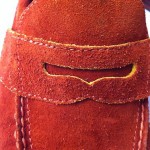 New mens Cole Haan rust suede penny loafers (size 8.5)