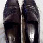 Hugo Boss Loafers Sz 10 Chesterfield Mocassins Black Leather Excellent Condition